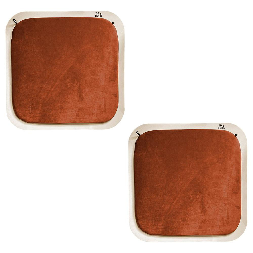 Kit 02 Arranhadores Pet Gato de Parede Premium Quadrado MDF Champagne Veludo Terracota - Desk Design