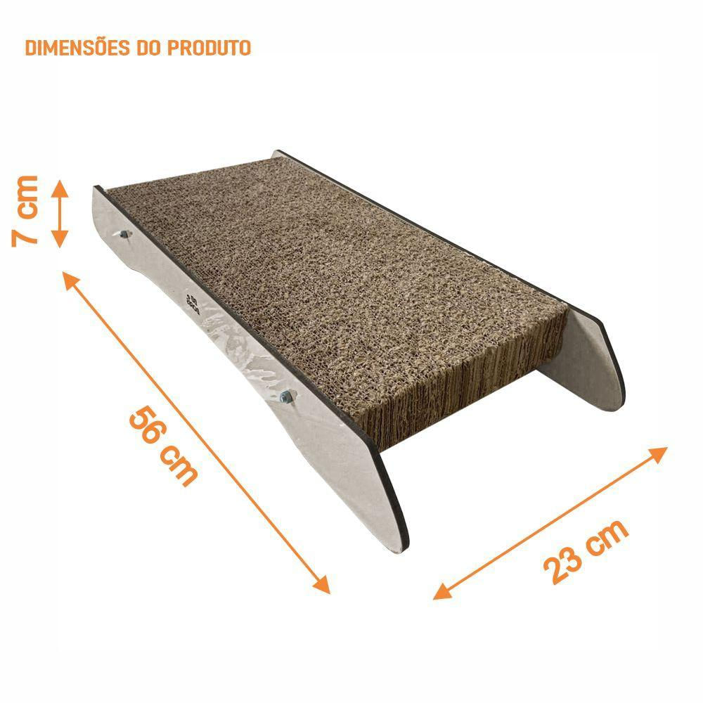 Kit 02 Arranhadores Pet Gato de Parede e Chão Premium MDF Champagne Veludo Terracota - Desk Design