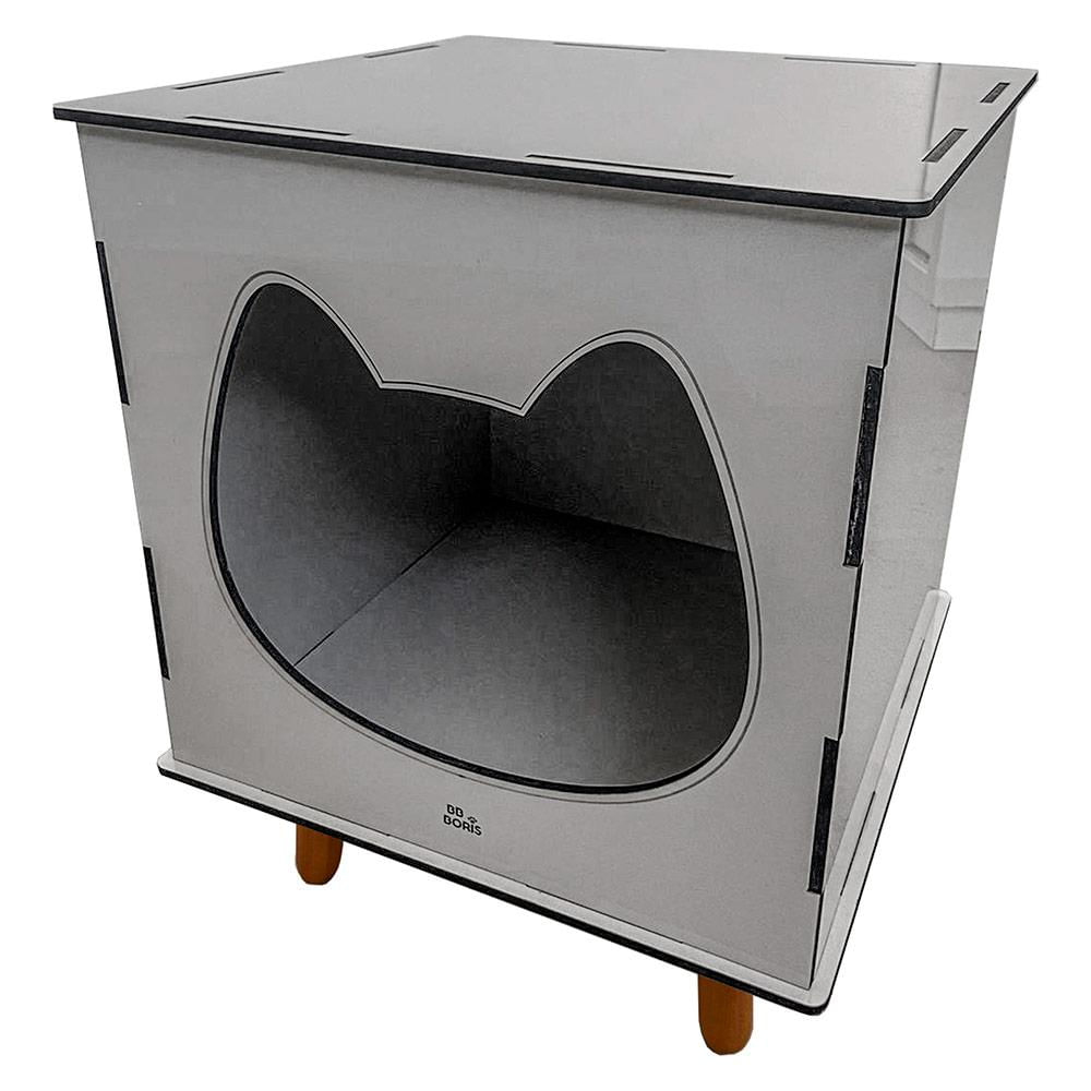 Casinha Toca Cat Line Pet Gato Premium MDF Pés Palito Champagne - Desk Design