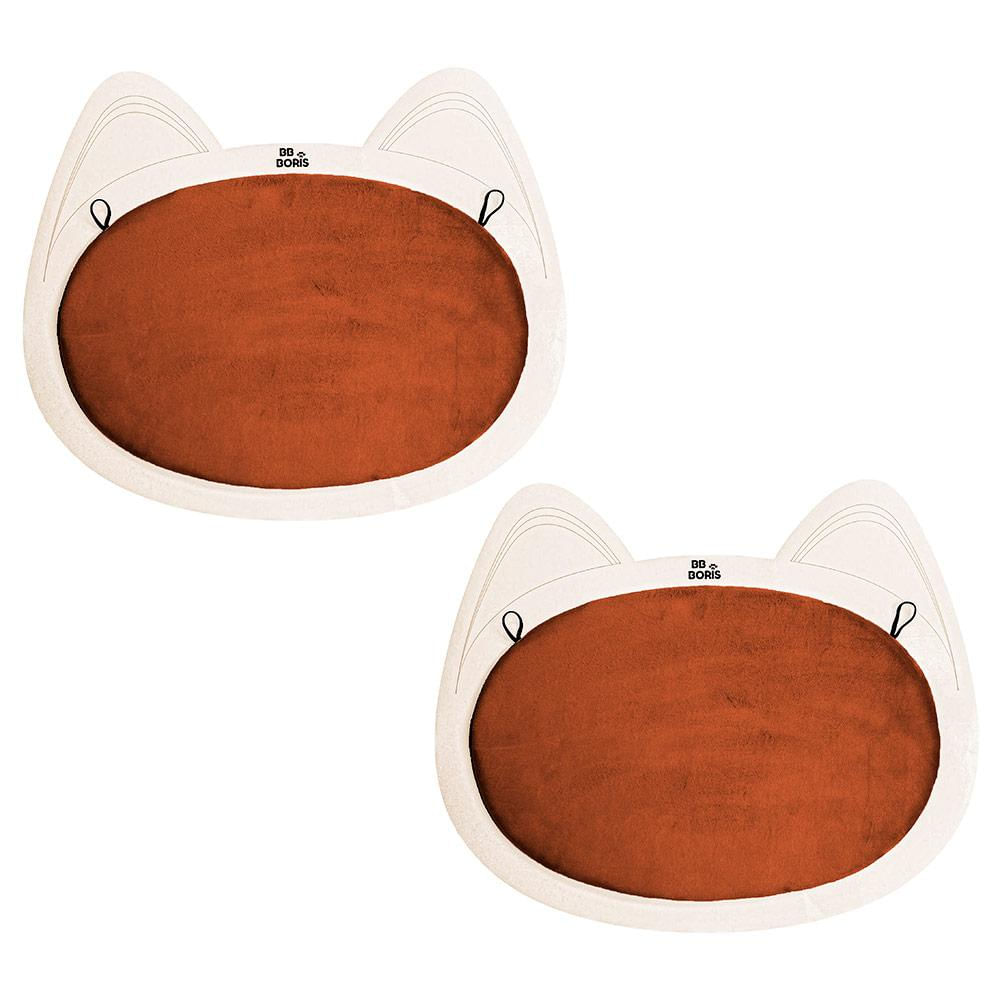 Kit 02 Arranhadores Pet Gato de Parede Premium MDF Champagne Veludo Terracota - Desk Design