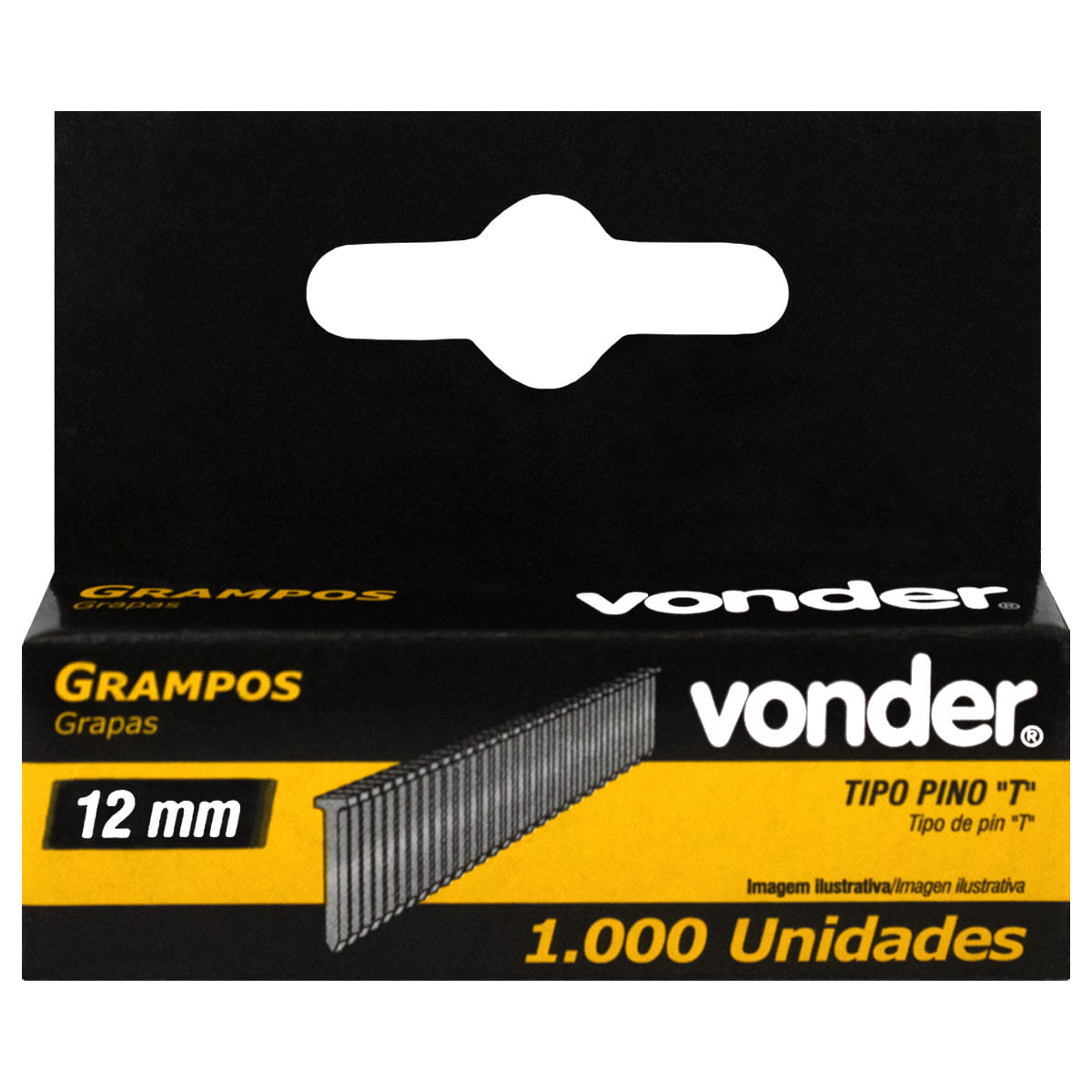 Kit 3000 Pino 12mm Grampo Tipo T Para Grampeador Manual Vonder Plus