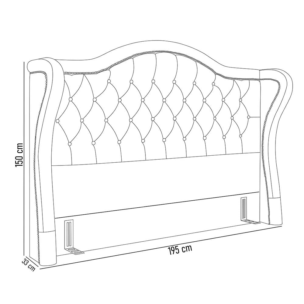 Cabeceira Cama Box Casal King 195cm Antibes P02 Sintético Caramelo - Mpozenato