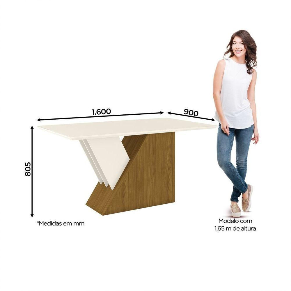 Mesa De Jantar 160 Cm Epic Henn Nature Com Off White