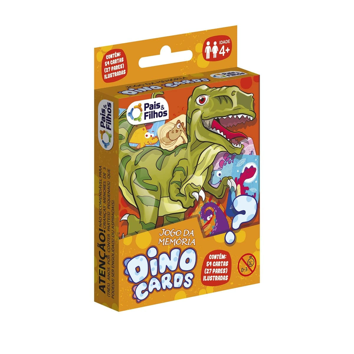 Jogo da Memoria Dino Cards 54 Cartas Pais e Filhos 7221