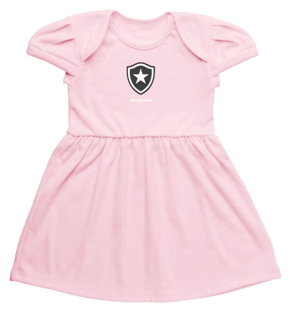 Vestido Infantil Botafogo Rosa Torcida Baby