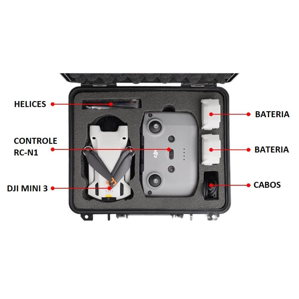 Case Estanque para Drone DJI Mini 3 Pro - Cor Preto