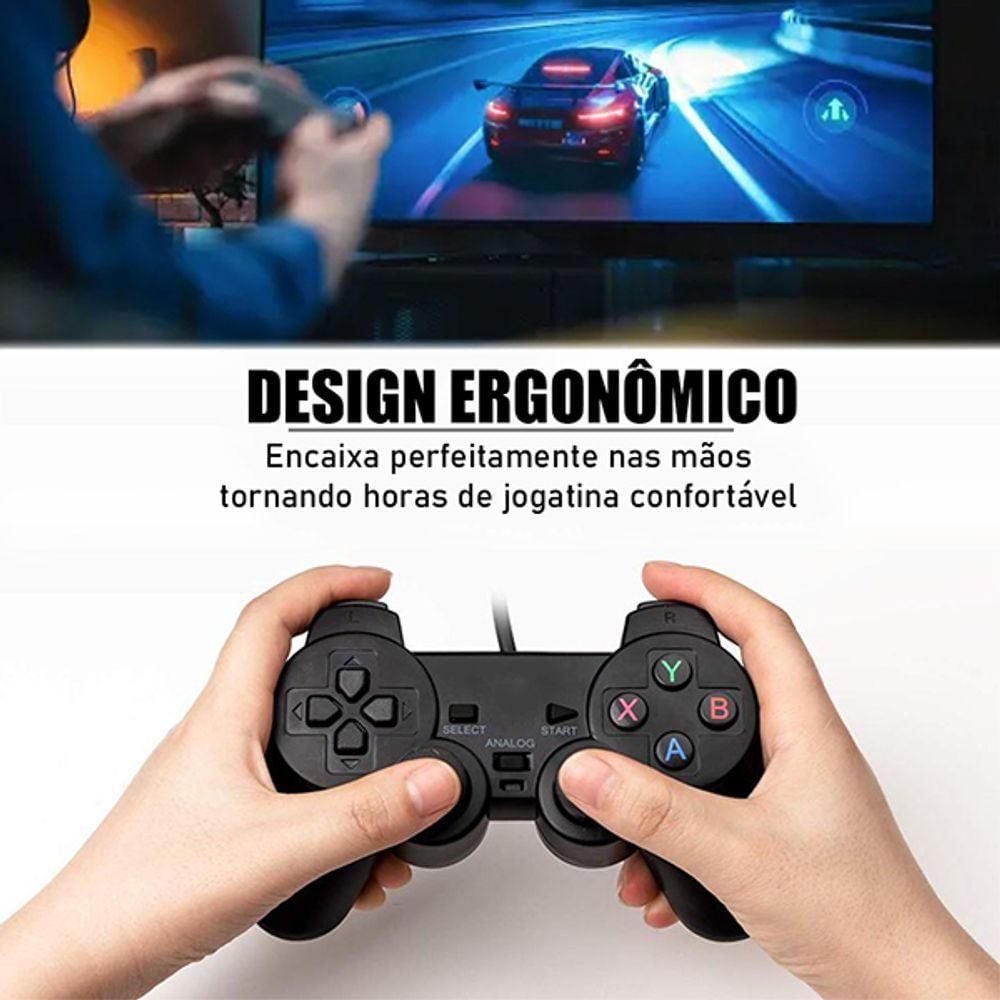 Controle Ps2 Com Fio Manete Dualshock Playstation 2 E 1 Analógico Preciso Alta Sensibilidade