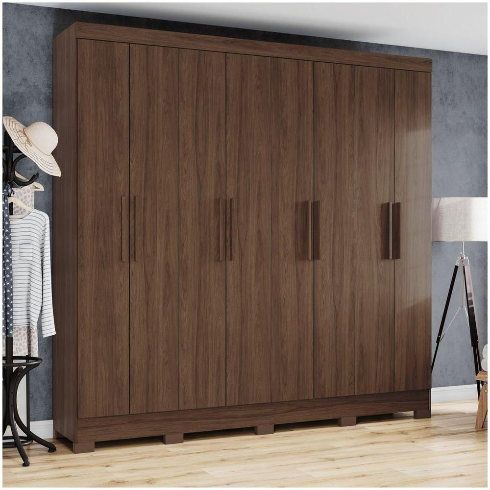 Guarda Roupa Casal 08 Portas 04 Gavetas B51 Briz Castanho Hp