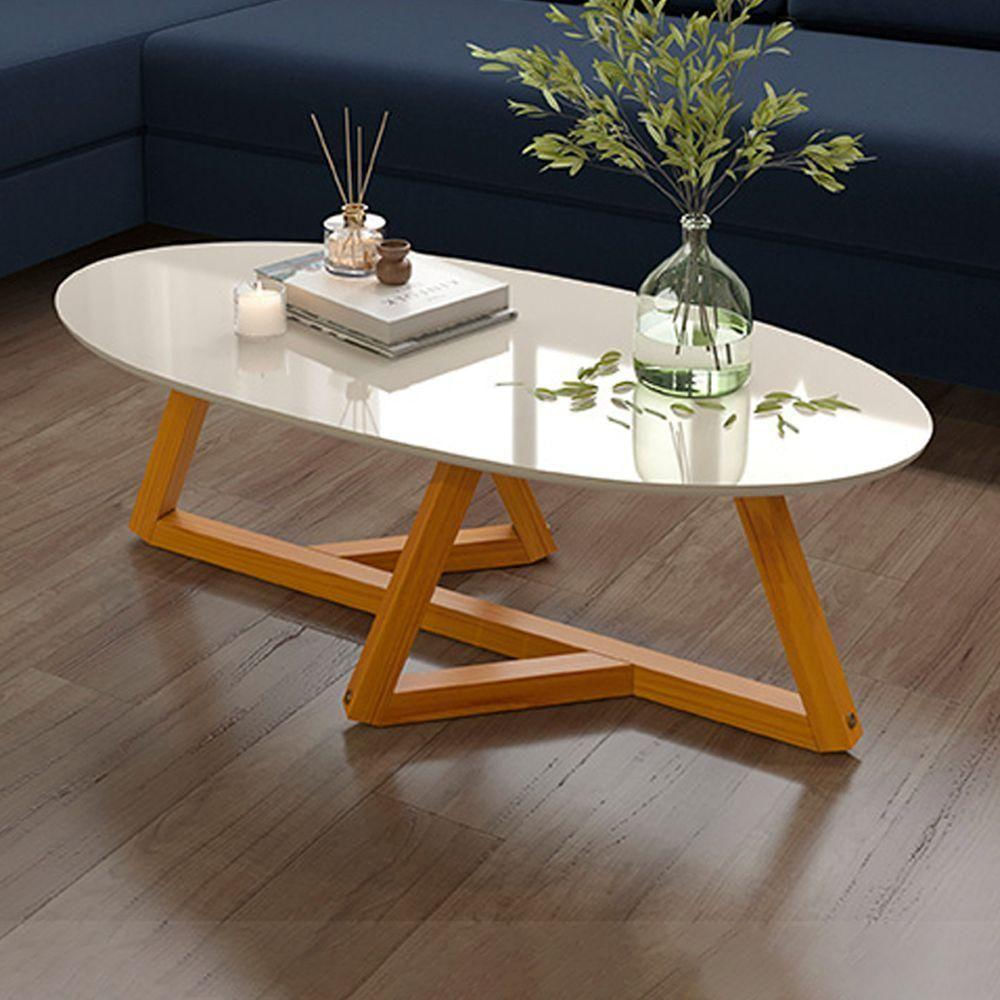 Mesa De Centro E Lateral Off White Nature Tebar