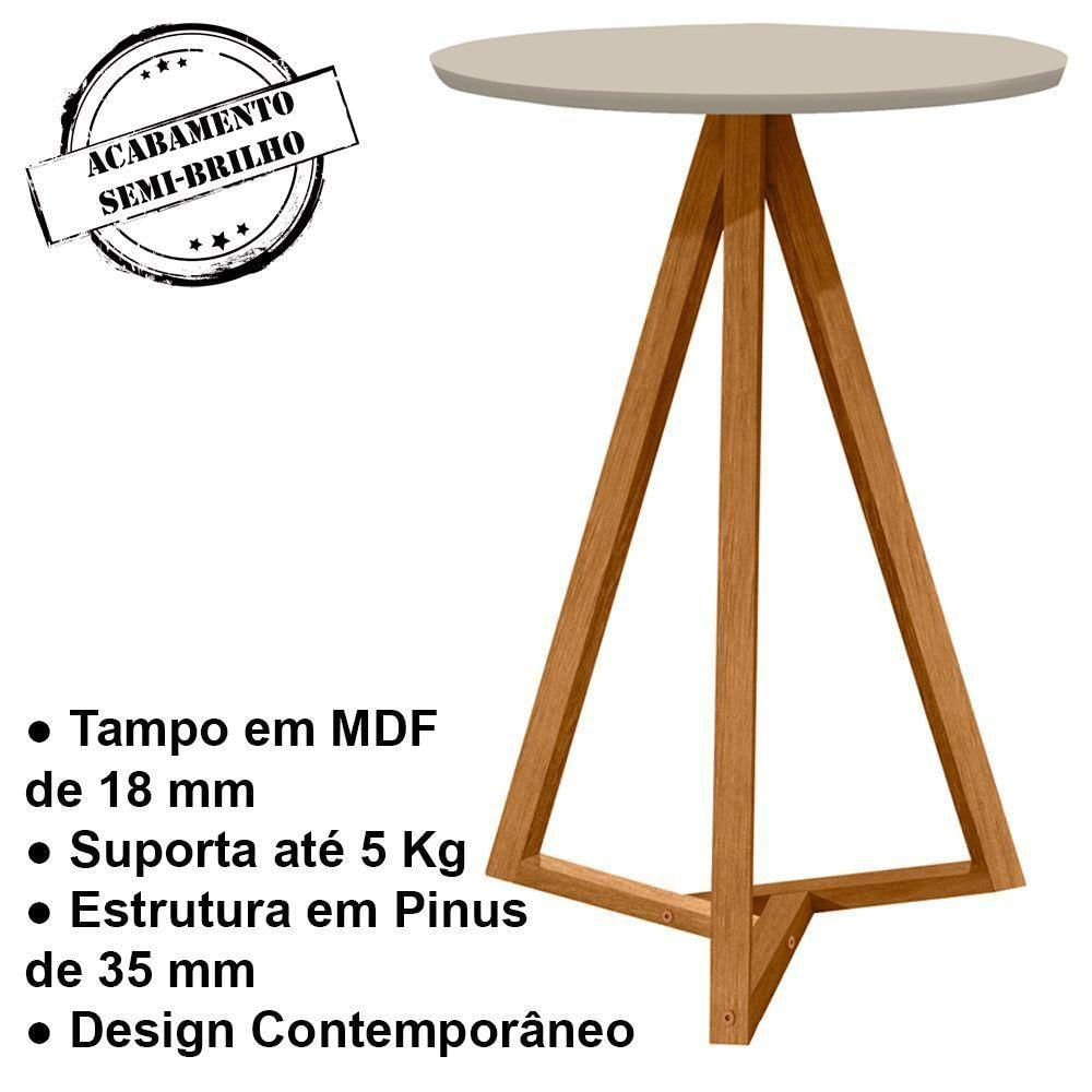 Mesa De Centro E Lateral Off White Nature Tebar