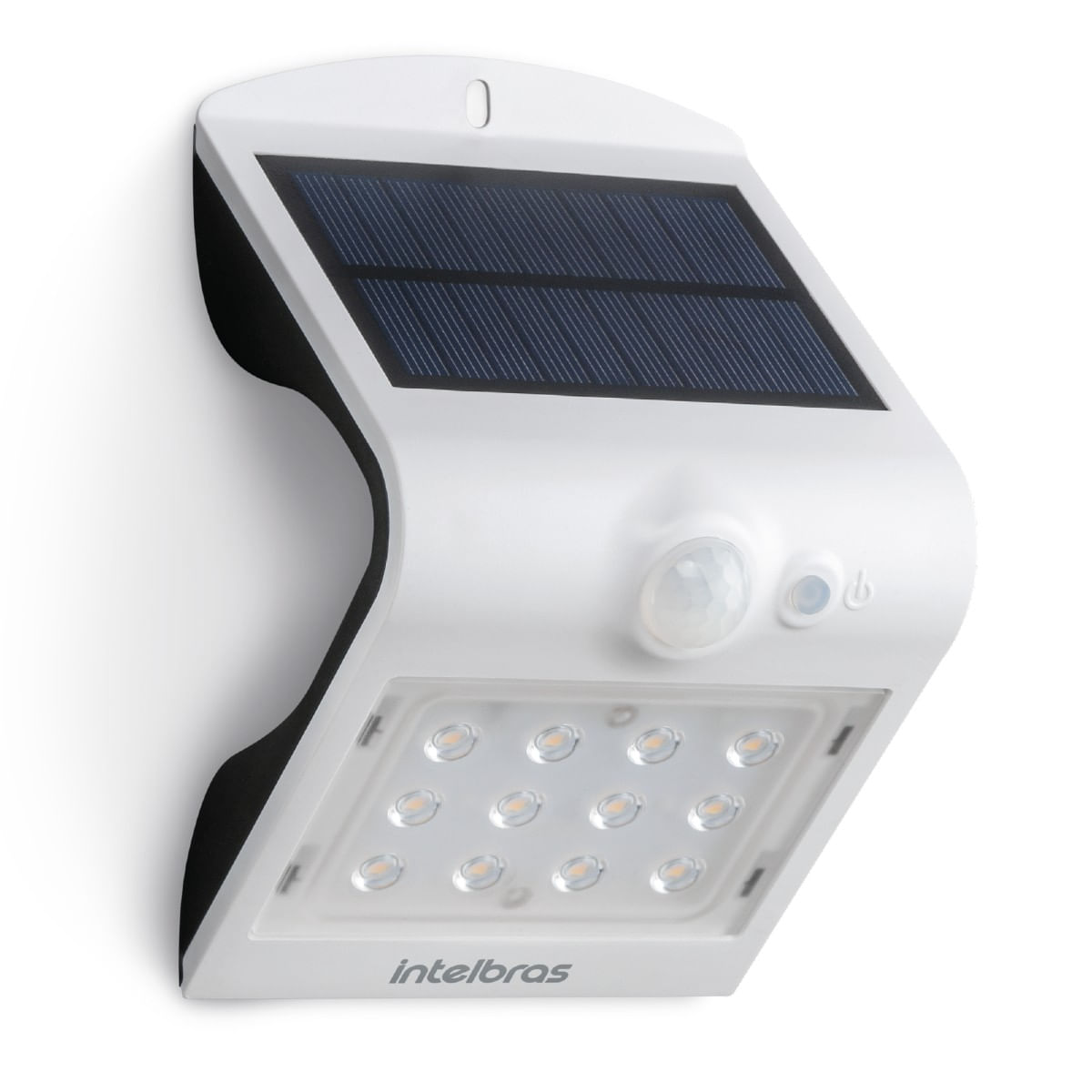 Arandela Solar Integrada Luminária De Parede Intelbras Asi 220 Energia Solar Luz Led Branca Com Sensor Movimento Sem Fio