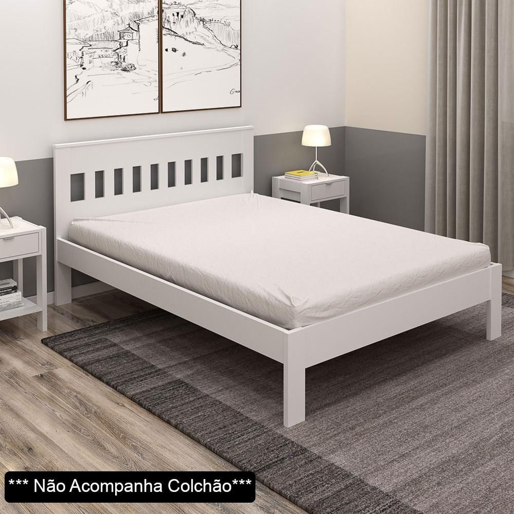 Cama de Casal CM8007 Branco - Tecno Mobili