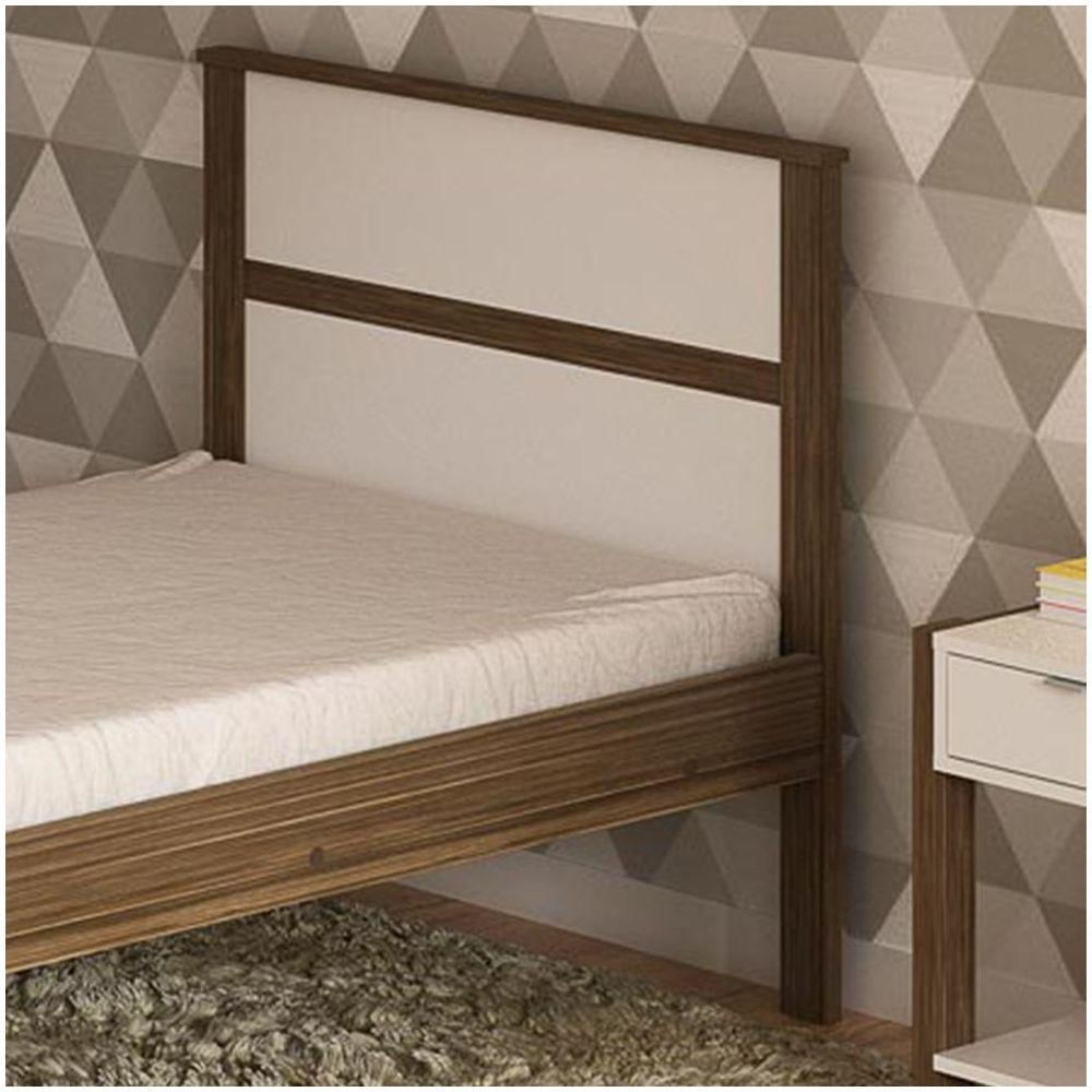 Cama De Solteiro Madeira Cm8004 Nogal/branco