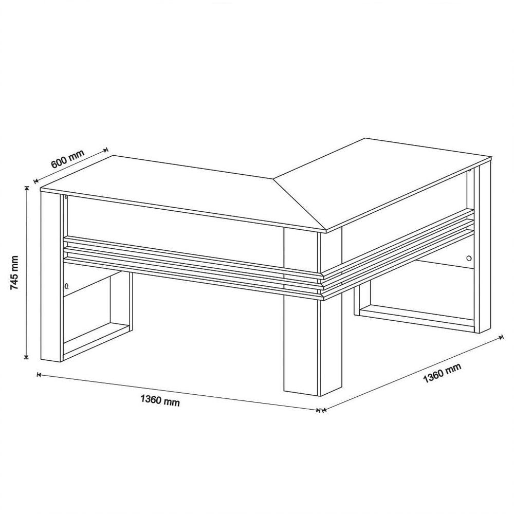 Mesa Para Escritório Em L Me4145 Branco/branco