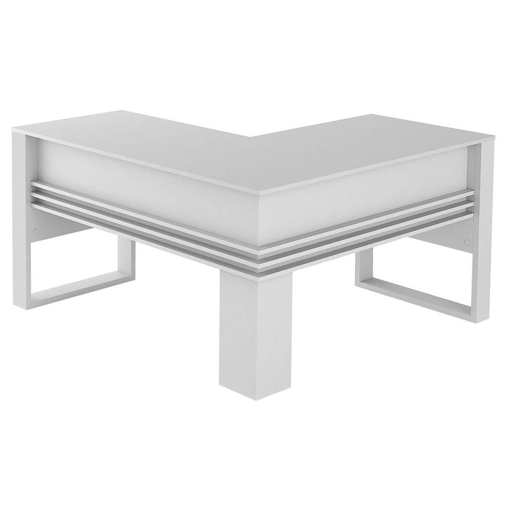 Mesa Para Escritório Em L Me4145 Branco/branco