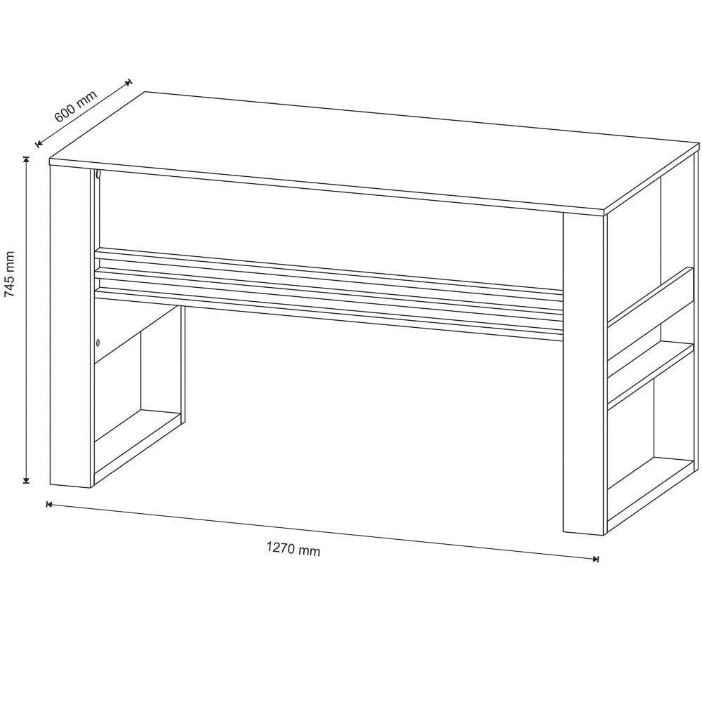 Mesa Para Computador Escrivaninha ME4146 Nogal - Tecno Mobili