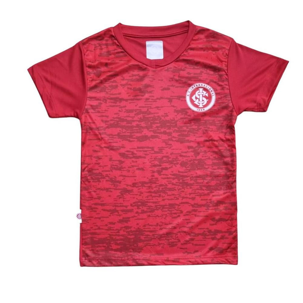 Camiseta Internacional Infantil Rajada Vermelha Oficial