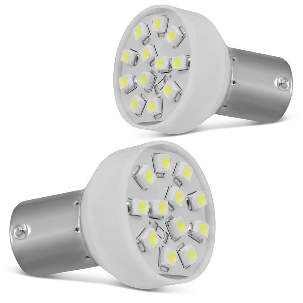 Lâmpada Led Branco 2 Pólos Smd Freio E Lanterna Par