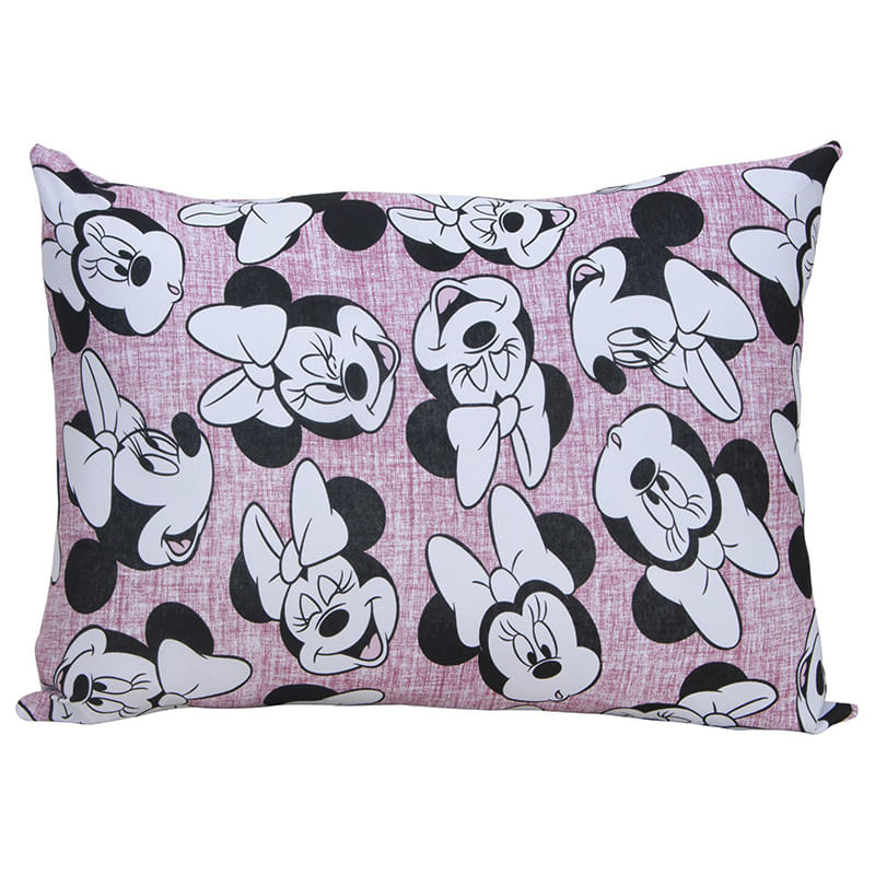 Fronha Portallar Malha Disney Estampada Minnie Tex 48cmx68cm Bordo