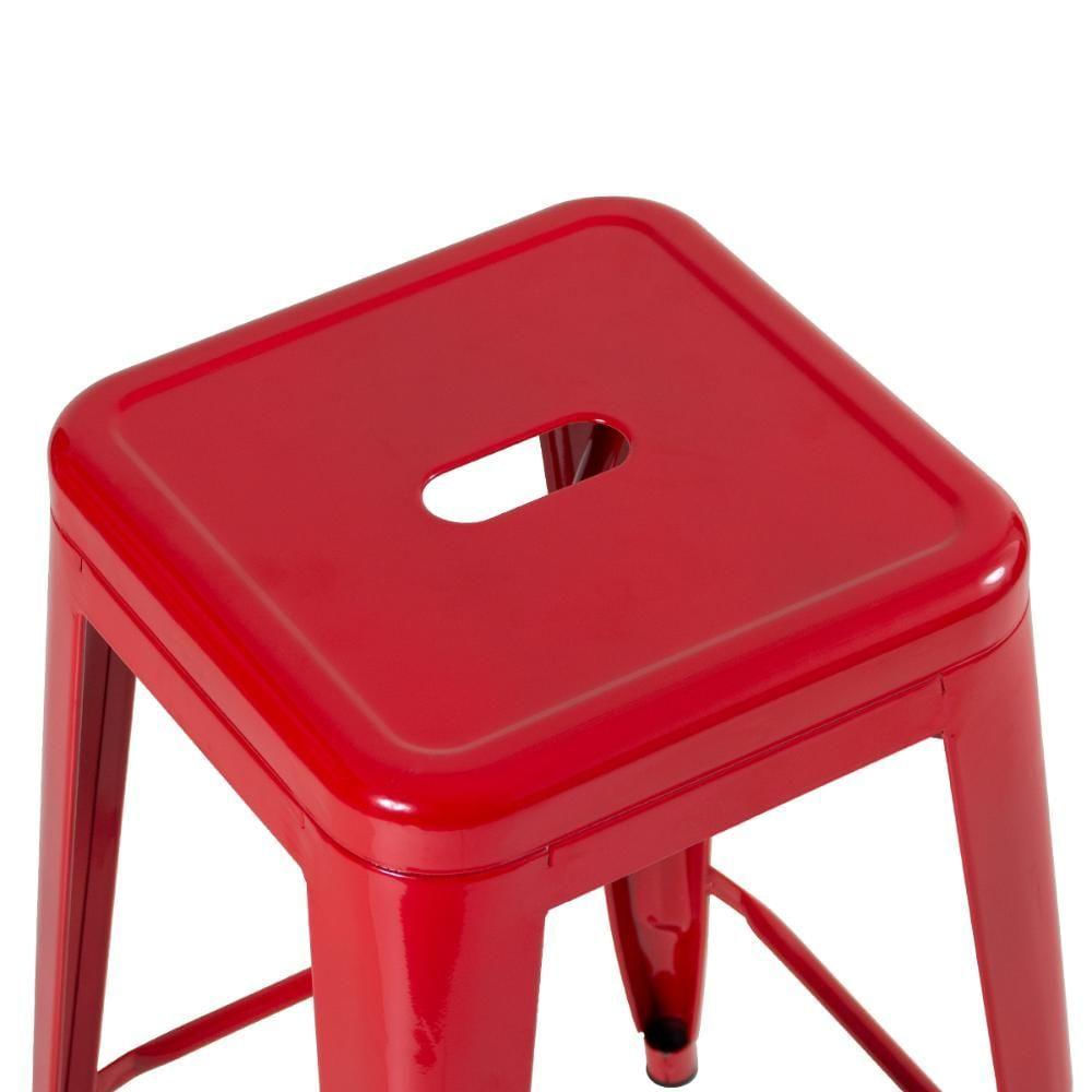 Banqueta Alta 76 Cm Vermelho Vermelho