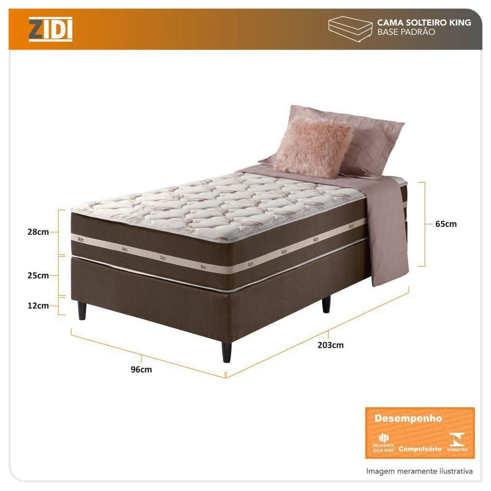 Cama Box Solteiro King + Colchão Molas Ensacadas Las Vegas Marrom