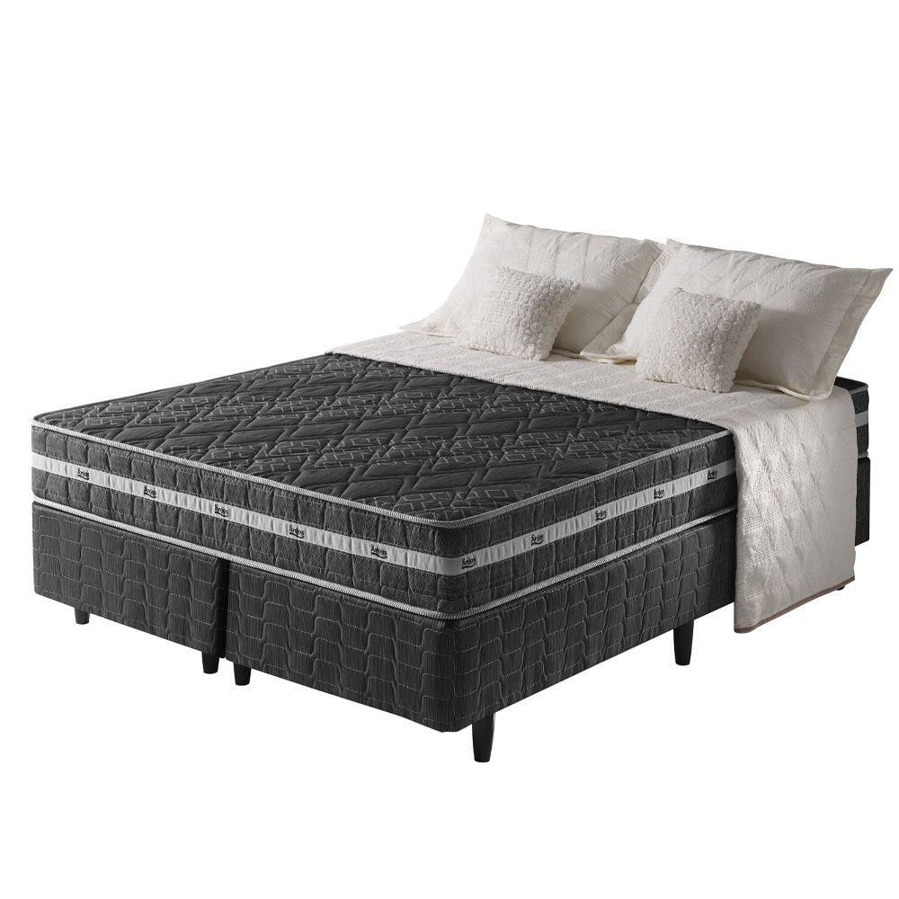 Cama Box Queen + Colchão Ortopédico Espuma D45 Brooklyn Preto