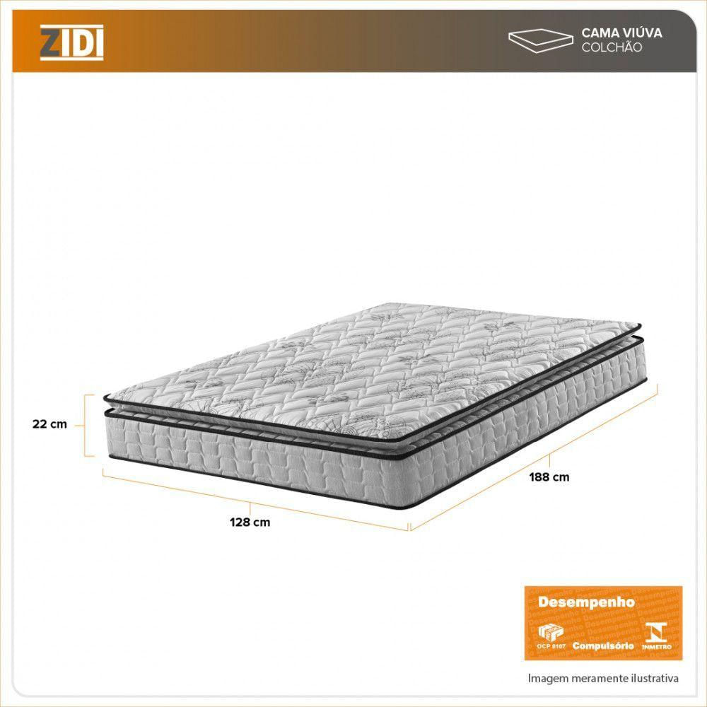 Colchão Viúva Hanover One Ortopédico Espuma D33 Pillow Top Cinza