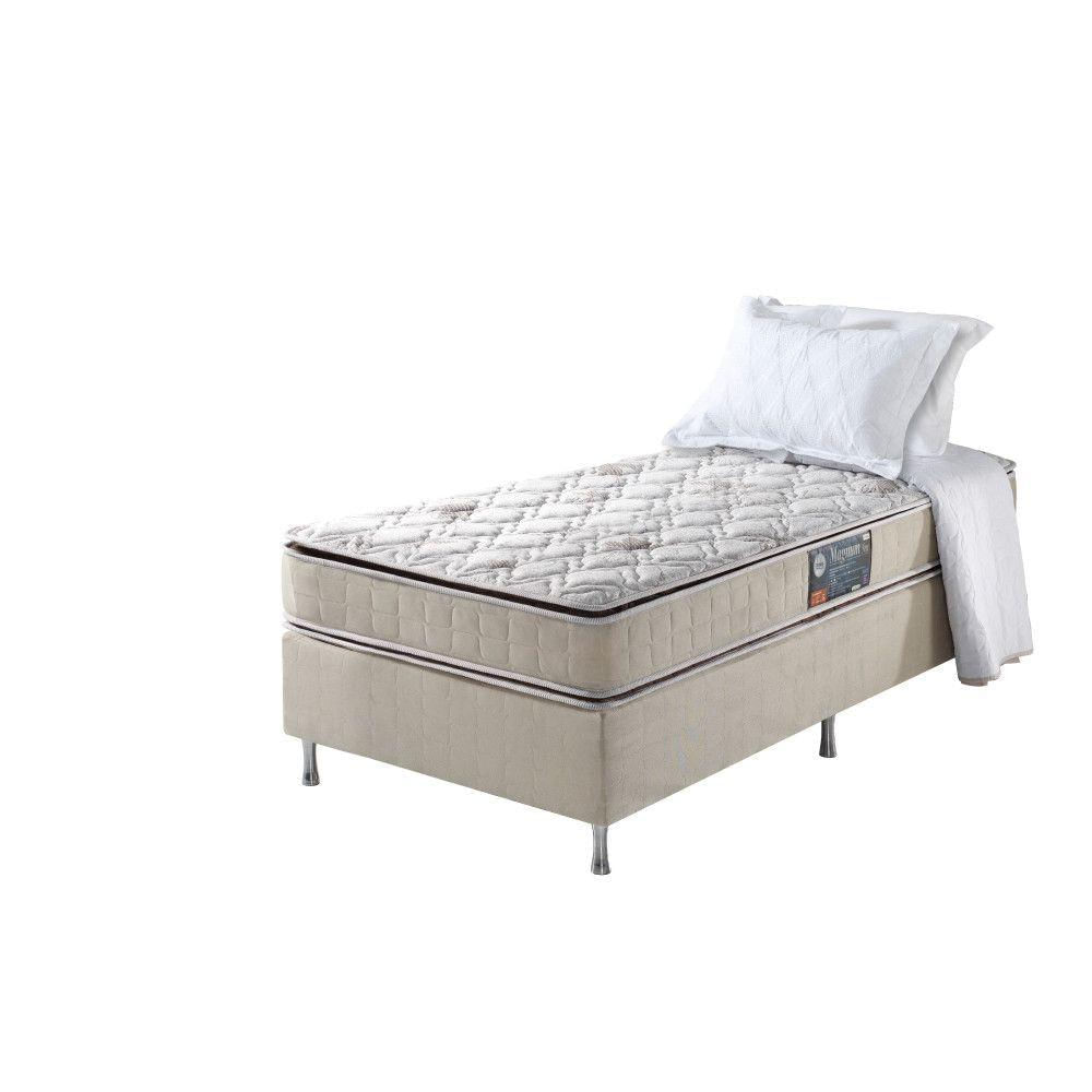 Cama Box Solteiro King + Colchão Espuma Orleans Bege