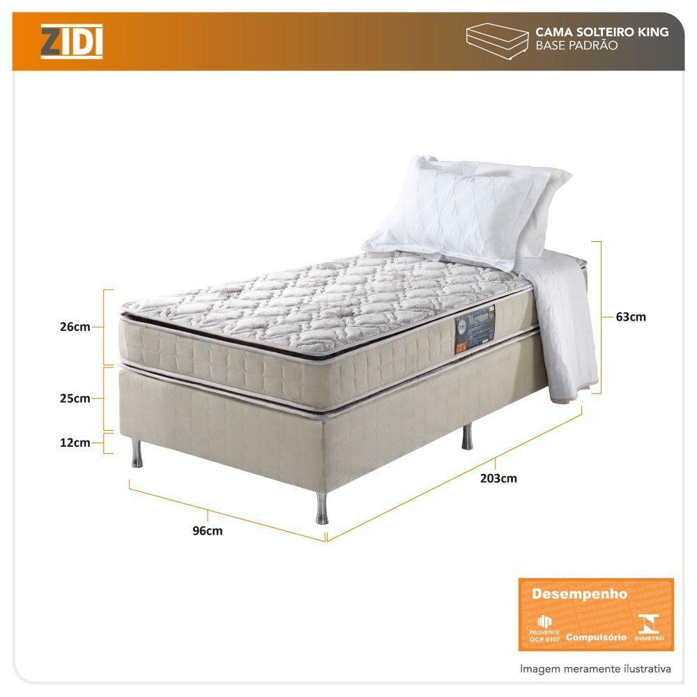 Cama Box Solteiro King + Colchão Espuma Orleans Bege