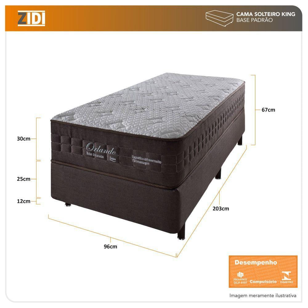 Cama Box Solteiro + Colchão Mola Ensacada Magnético Memphis Marrom