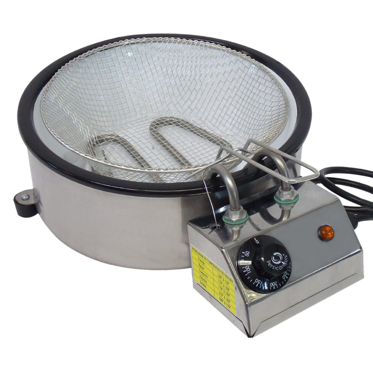 Fritadeira Elétrica Termostato Inox Tacho Esmaltado 3 litros