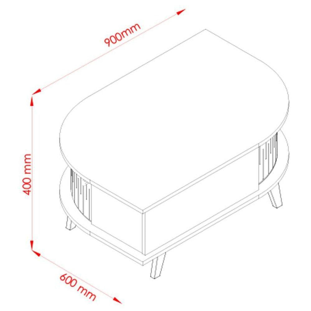 Mesa De Centro Indianápolis Calacata Off White - Madetec