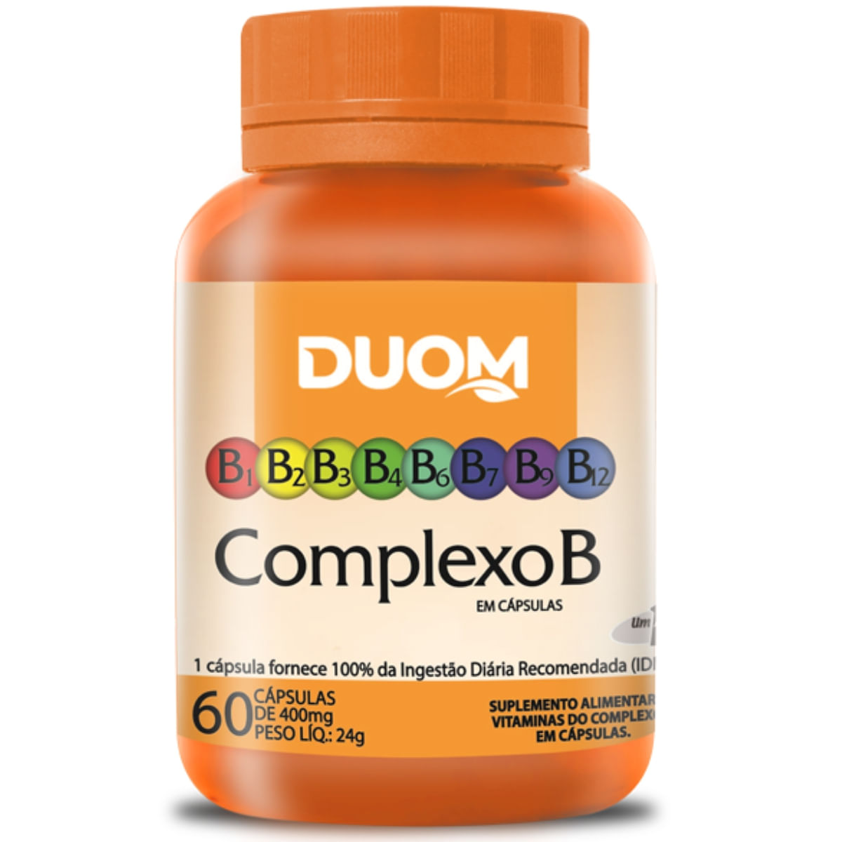 COMPLEXO B 8 VITAMINAS APENAS 1 CÁPSULA AO DIA 60 CÁPSULAS - DUOM