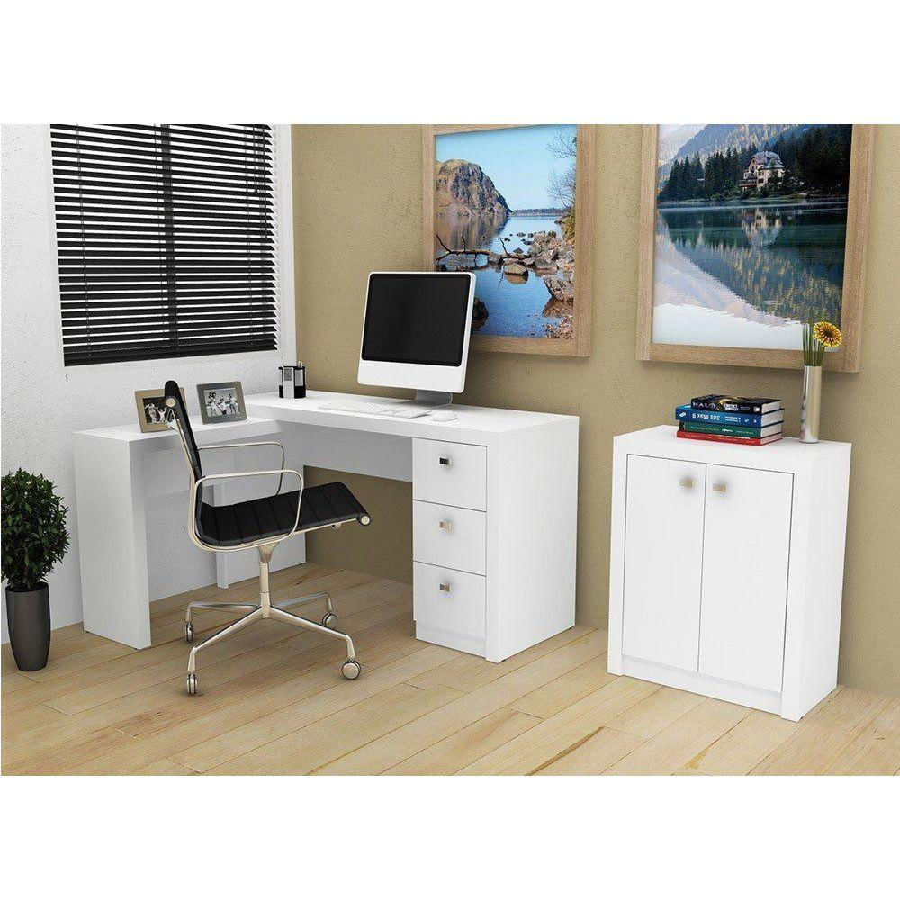 Conjunto para Home Office 02 Peças Branco Tecno Mobili