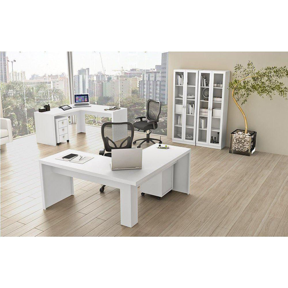 Conjunto para Home Office 06 Peças Branco Tecno Mobili