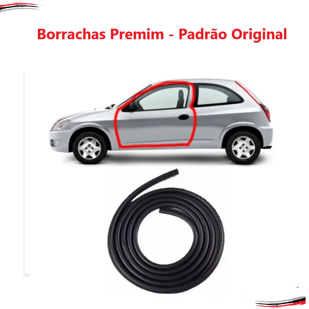 Borracha Porta Aba Larga Corsa Celta Prisma Todos Premium