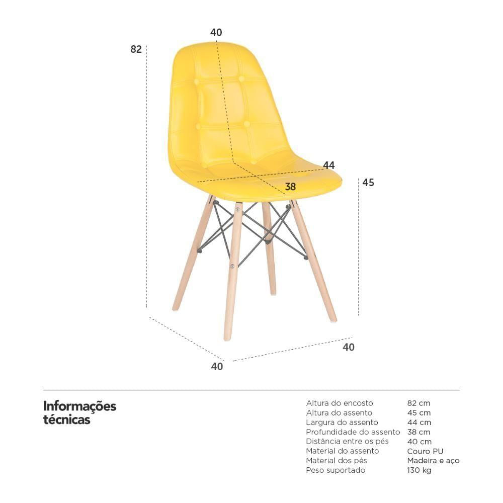 3 X Cadeiras Botonê Clara Amarelo