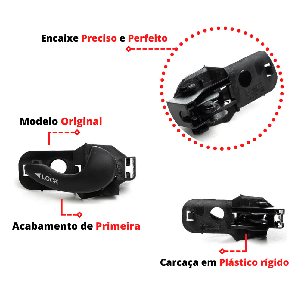 Maçaneta Interna Gatilho Puxador Esquerdo Strada 1996 Até 07