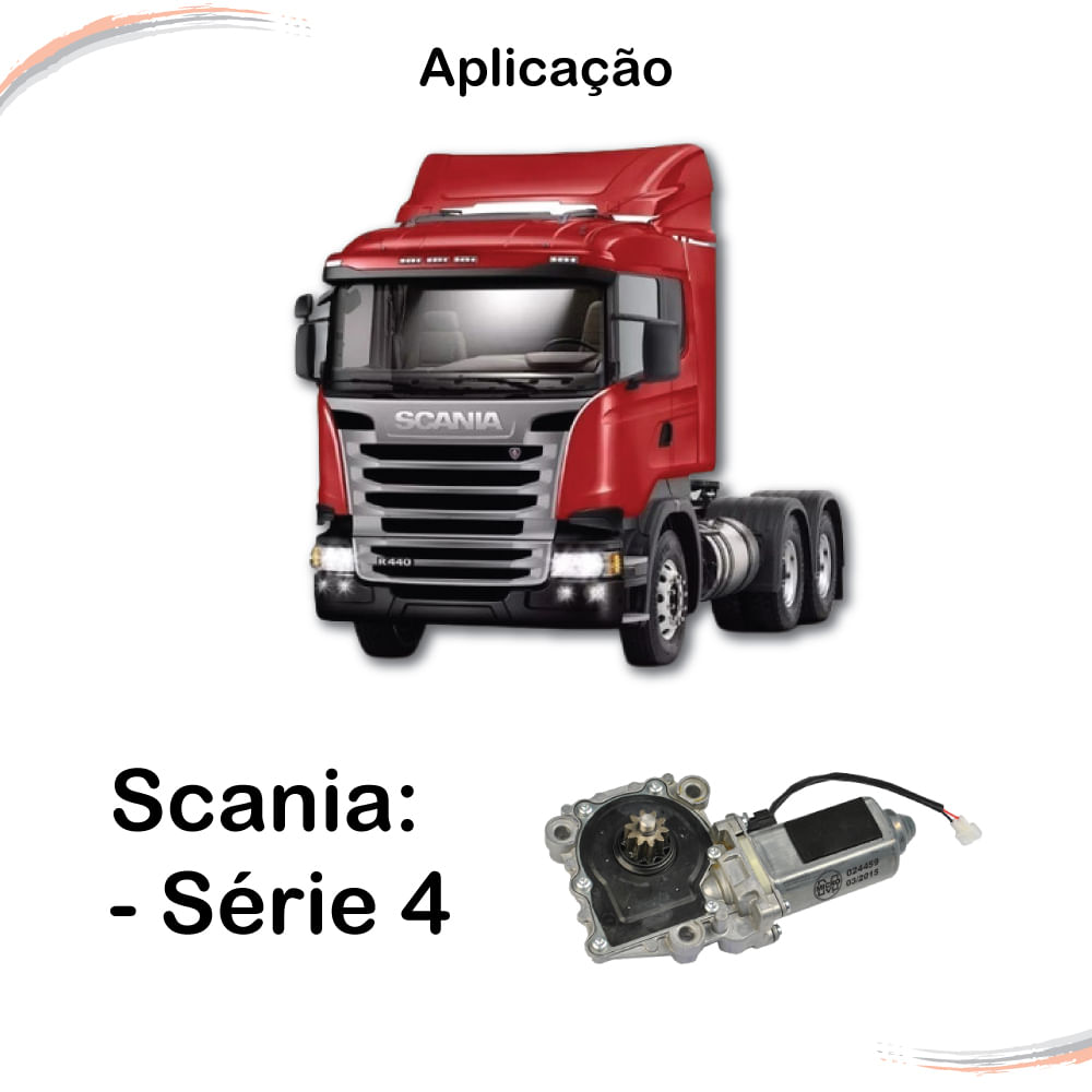 Motor Para Máquina De Vidro Direito 24v Scania Série 4