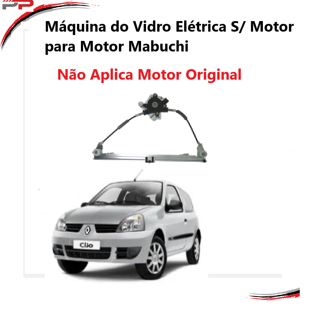 Máquina Vidro Elétrico S/Motor Esquerda Clio 99-16 2pt - Mab