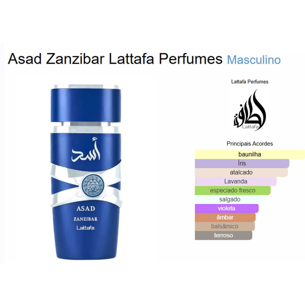 Perfume Asad Zanzibar de Lattafa Perfumes EDP - Original