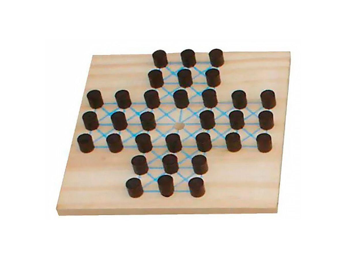 Brinquedos Educativos - Jogo Resta 1 - 20x20cm 32 Peças