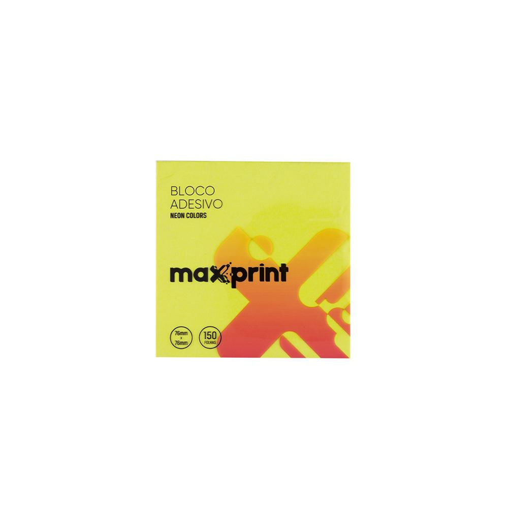 Bloco Adesivo Post-it Amarelo Neon Maxprint