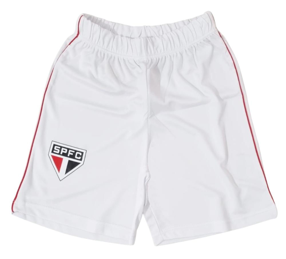 Shorts Infantil São Paulo Branco Oficial (1 a 14 Anos)