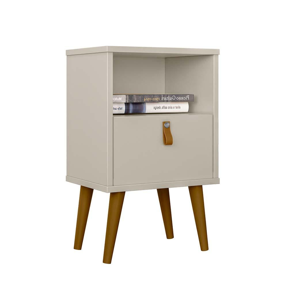 Mesa de Cabeceira Keila Off White 39x65 cm L04 - D&#039Rossi
