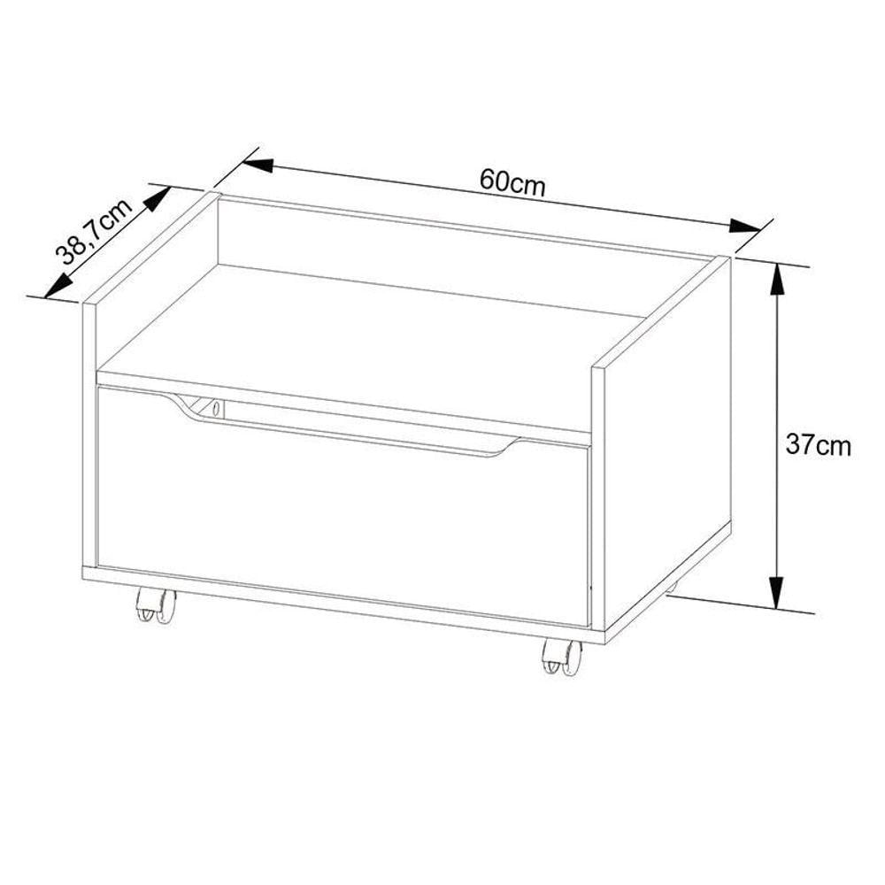 Balcão Gabinete Para Banheiro Bn3647 Mármore Branco - Tecnomobili