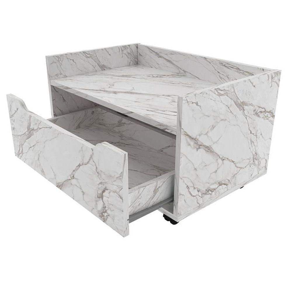 Balcão Gabinete Para Banheiro Bn3647 Mármore Branco - Tecnomobili