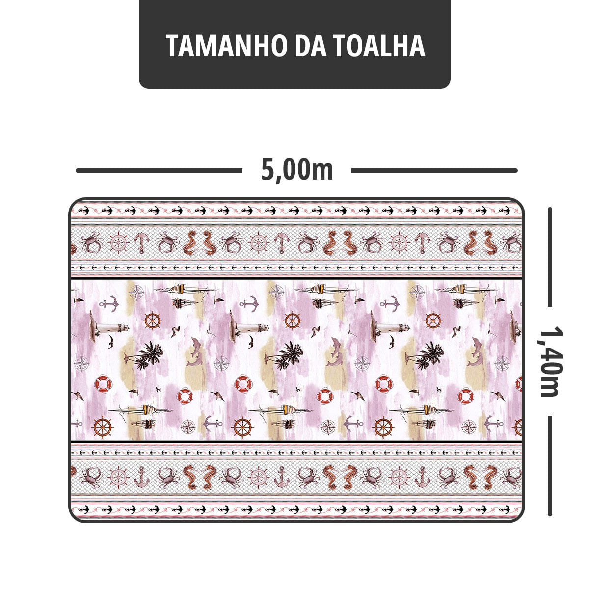 Toalha Mesa Plástica Térmica Oceano 1,40 X 5,00