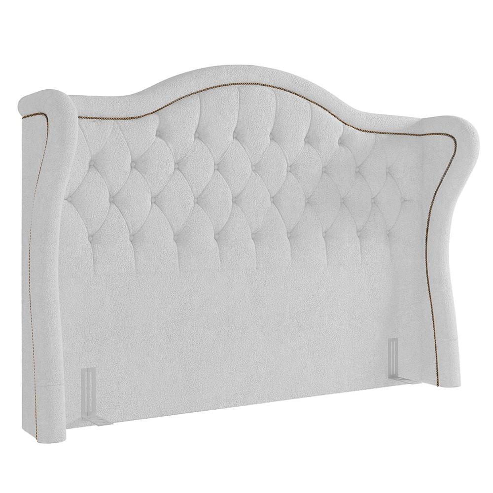 Cabeceira Cama Box Casal Queen 160cm Antibes P02 Boucle Branco - Mpozenato