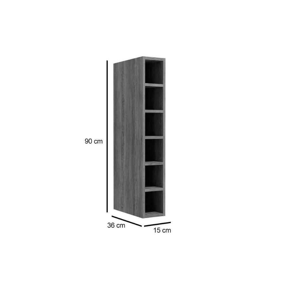 Nicho De Cozinha Modulado Garrafeiro Maxxi G760 15cm Nogal - Kappesberg